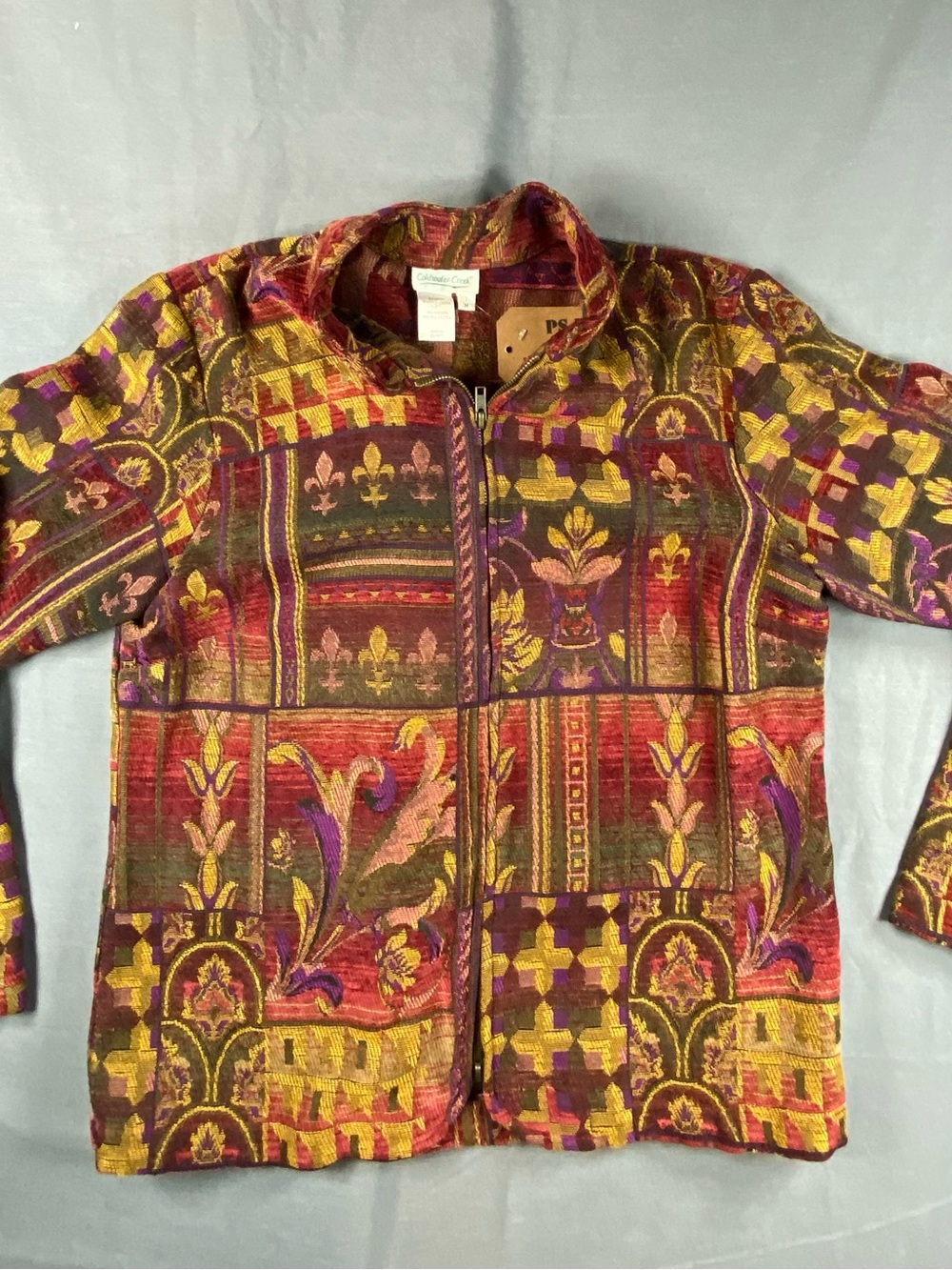 Vintage 90s Coldwater Creek Multicolor Tapestry style Jacket -